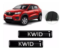 Kit 2 Adesivos Emblema Coluna Lateral Kwid 3D Resinado