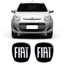 Kit 2 Adesivos Emblema Fiat Novo Palio Preto Black 2012/2017