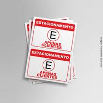 Kit 2 Adesivos Estacionamento Apenas Clientes 14cmx20cm Kit 2 Adesivos Estacionamento Apenas Clientes 14cmx20cm