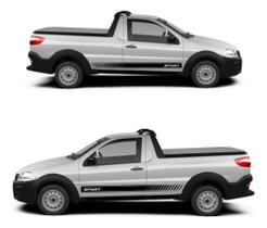 Kit 2 Adesivos Lado Motorista E Carona Do Carro Fiat Strada