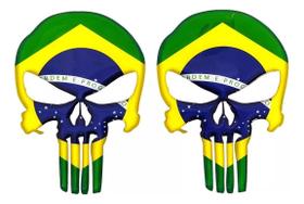 Kit 2 Adesivos Punisher Resinados Compatível Carro Moto Kit 2 Adesivos Punisher Resinados Compatível Carro Moto