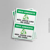 Kit 2 Adesivos Sinalização Não jogue lixo no chão 14cmx20cm Kit 2 Adesivos Sinalização Não jogue lixo no chão 14cmx20cm