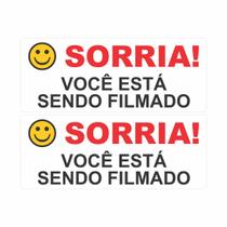 Kit 2 Adesivos Sorria, Você Está Sendo Filmado Kit 2 Adesivos Sorria, Você Está Sendo Filmado