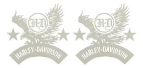 Kit 2 Adesivos Tanque Harley Davidson Águia Branca