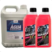 Kit 2 Aditivo Radiador Concentrado Anticorrosivo Paraflu Rosa 2l e Água Desmineralizada 5l Gm Corsa Celta Classic Prisma Agile