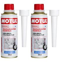 Kit 2 Aditivos Limpador de Válvulas de Admissão e Bicos Injetores P/ Veículo Flex - Motul - Valve & Injector Clean Flex