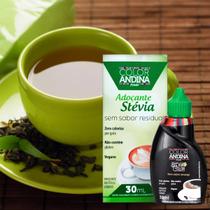 Kit 2 Adoçante Stevia Líquido 100% Natural Color Andina Food 30mL sem sabor amargo sem glúten