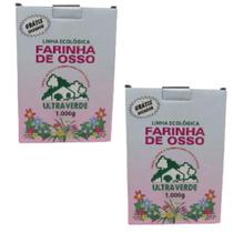 Kit 2 Adubo Farinha Ossos 1 Kg Fertilizante Natural Plantas