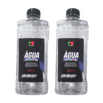 Kit 2 Água Desmineralizada Radiador Baterias Máquinas 1l