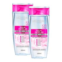 Kit 2 Água Micelar L'oréal Solução de Limpeza 5 em 1 200ml