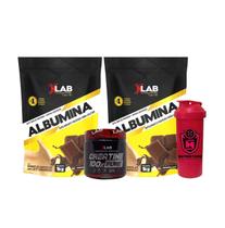 Kit 2 Albumina 1kg XLab + Creatina 100gr - X-lab + Coqueteleira