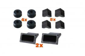 Kit 2 Alça de embutir 4 pezinho 8 cantoneira p caixa de som