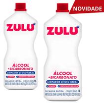Kit 2 Alcool de Limpeza Com Bicarbonato Limpa e Desengordura1 Litro Cada-LANCAMENTO ALCOOL + BICARBONATO - zulu
