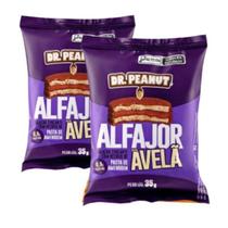 Kit 2 Alfajor com Recheio Pasta de Amendoim Dr Peanut Whey Protein Zero Açucar 35g Sabores Ssbores:Avelã