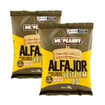 Kit 2 Alfajor com Recheio Pasta de Amendoim Dr Peanut Whey Protein Zero Açucar 35g Sabores Ssbores:Leite em pó