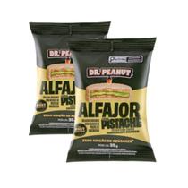 Kit 2 Alfajor com Recheio Pasta de Amendoim Dr Peanut Whey Protein Zero Açucar 35g Sabores Ssbores:Pistache Chocolate Br