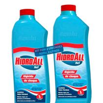 Kit 2 Algicida de Choque Hidroall Elimina Algas Água Verde Para Piscinas Alta Concentração Limpeza e Tratamento Kit 2 Algicida de Choque Hidroall Elimina Algas Água Verde Para Piscinas Alta Concentração Limpeza e Tratamento