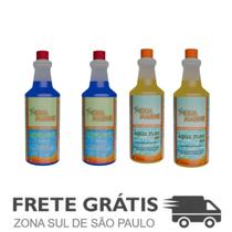 Kit 2 Algicida S/ Cobre + 2 Floculante Clarifica Aqua Marine