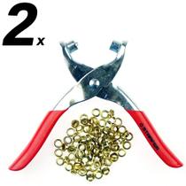 Kit 2 Alicate Para Ilhos Cintos Bolsas Calças Com 200 Ilhoses