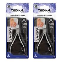 Kit 2 Alicate Para Unhas Aço Inox Safira SL0691D - Original Kit 2 Alicate Para Unhas Aço Inox Safira SL0691D - Original