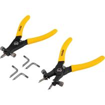 Kit 2 alicates para anéis de retenção com 8 pontas intercambiáveis
