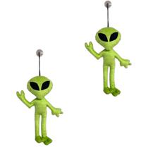 Kit 2 Alienígena ET de Pelúcia 40cm Com Ventosa de Vidro Mascote dos Caminhoneiros