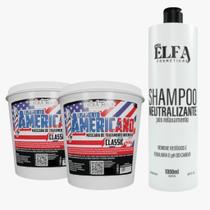 Kit 2 Alisamento Americano Classic 500g e Shampoo Neutralizante 1L PÓS RELAXAMENTO