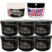 Kit 2 Alisante Americano 300g Juca + 6 Gel Long Barber 300g