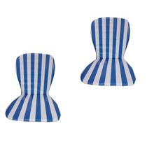 Kit 2 Almofada Cadeira De Praia Impermeável Listrada Azul