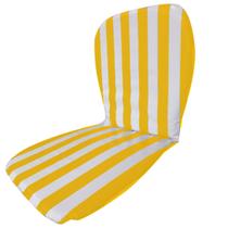 Kit 2 Almofada Cadeira Plástica Impermeável Listrada Amarela