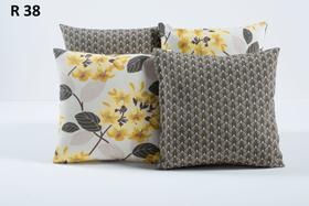 Kit 2 Almofadas Cheia Jacquard Sued 42x42 Sala Quarto
