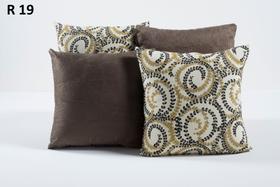 Kit 2 Almofadas Cheia Jacquard Sued 42x42 Sala Quarto