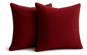 Kit 2 Almofadas Cheia Veludo Decorativa 45x45 Vermelha