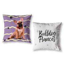 Kit 2 Almofadas Cheias 40 X 40 Estampadas Bulldog Frances