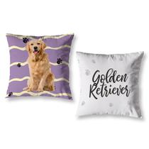 Kit 2 Almofadas Cheias 40 X 40 Estampadas Golden Retriever