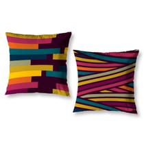 Kit 2 Almofadas Cheias 40cm x 40cm Decorativas Estampadas Sala Sofá Quarto