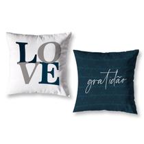 Kit 2 Almofadas Cheias 40Cm X 40Cm Estampadas Chevron Cinza Kit 2 Almofadas Cheias 40Cm X 40Cm Estampadas Chevron Cinza