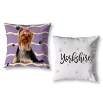 Kit 2 Almofadas Cheias 40cm x 40cm Pet Cachorro Decorativas Estampadas Coloridas Sala Sofá Quarto