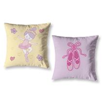 Kit 2 Almofadas Cheias Estampadas Infantil 40 X 40 Bailarina Kit 2 Almofadas Cheias Estampadas Infantil 40 X 40 Bailarina