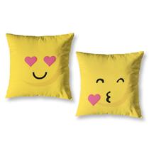 Kit 2 Almofadas Cheias Estampadas Infantil 40 X 40 Emoji Kit 2 Almofadas Cheias Estampadas Infantil 40 X 40 Emoji