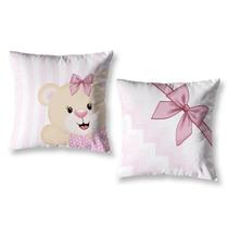 Kit 2 Almofadas Cheias Estampadas Infantil 40 X 40 Ursinha
