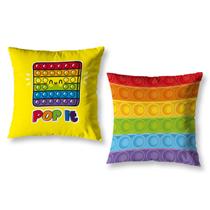 Kit 2 Almofadas Cheias Estampadas Infantil 40cm x 40cm Zíper invisível Digital Decorativa