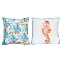 Kit 2 Almofadas Cheias Pousada Praia Marítima Branca 45x45 Kit 2 Almofadas Cheias Pousada Praia Marítima Branca 45x45