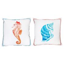 Kit 2 Almofadas Cheias Pousada Praia Marítima Branca 45x45 Kit 2 Almofadas Cheias Pousada Praia Marítima Branca 45x45
