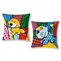 Kit 2 Almofadas Cheias Sofá Sala 40cm x 40cm Digital Decoração Coloridas