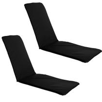Kit 2 Almofadas Colchonete Espreguiçadeira Preto 123ORGANIZEI