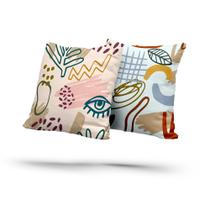 Kit 2 Almofadas com Enchimento Abstract Drawn Colorido