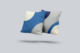 Kit 2 Almofadas Com Enchimento Abstrato Azul Kit 2 Almofadas Com Enchimento Abstrato Azul