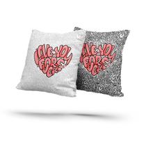 Kit 2 Almofadas Com Enchimento Amor para Sempre Coração Rosa