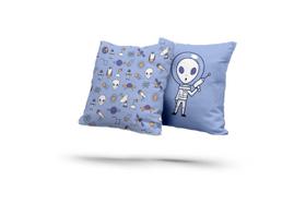 Kit 2 Almofadas Com Enchimento Ataque Alien Azul